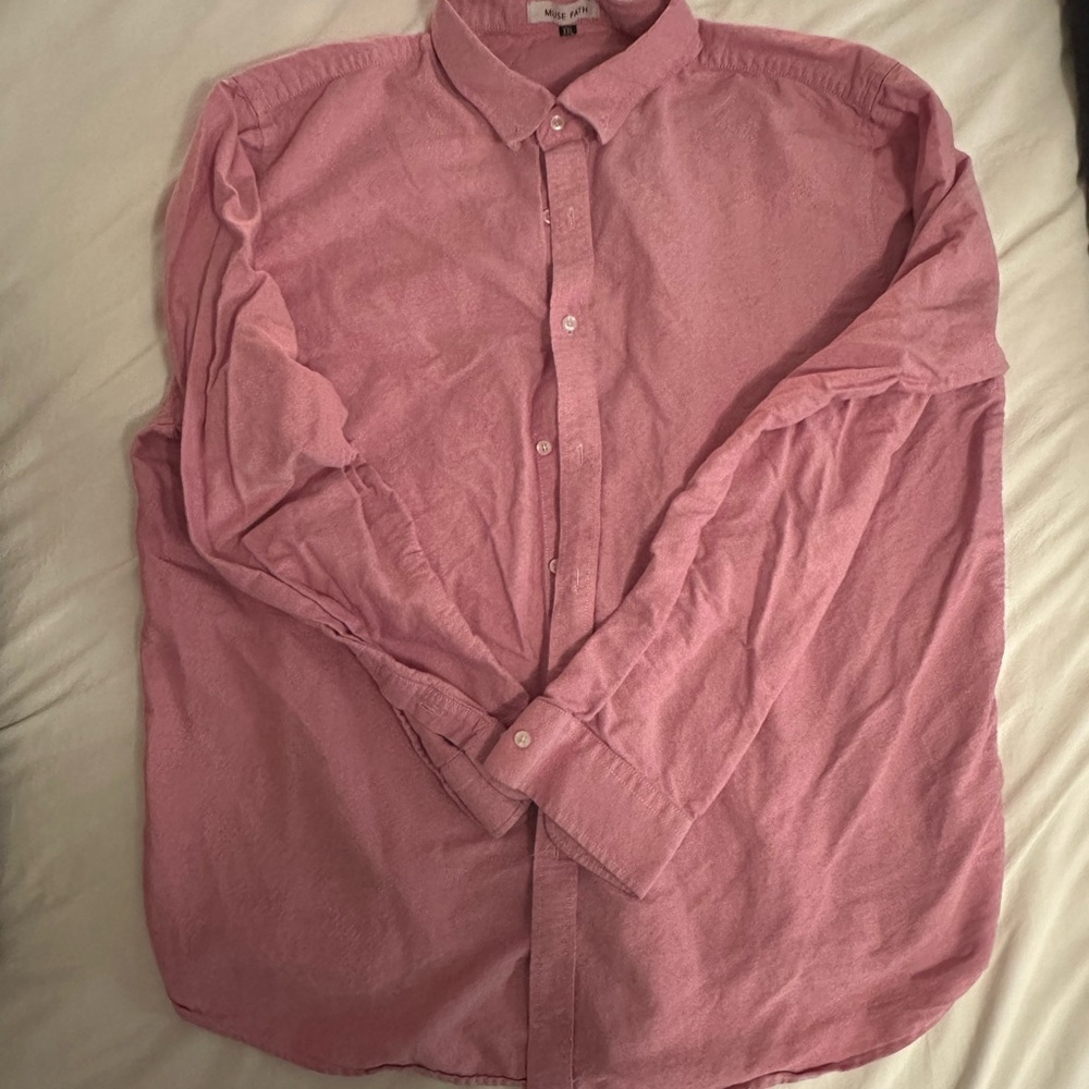 Men's Pink Button-Up Shirt